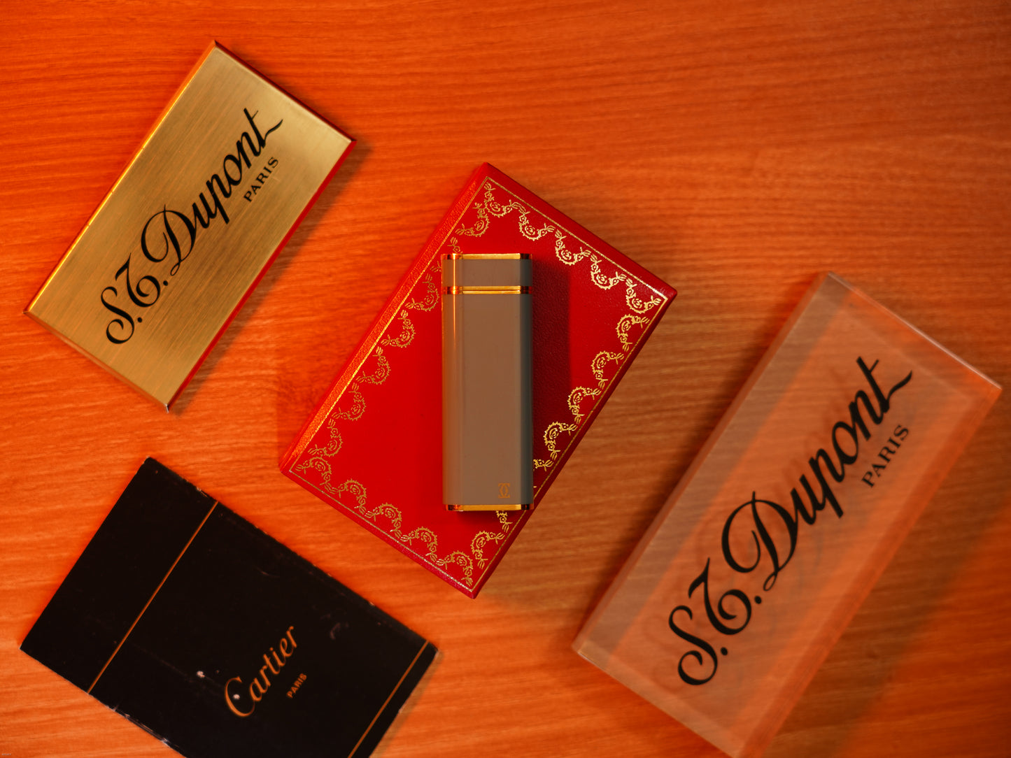 Vintage 1970 Cartier Lighter – Early Natural Lacquer, Light Gray