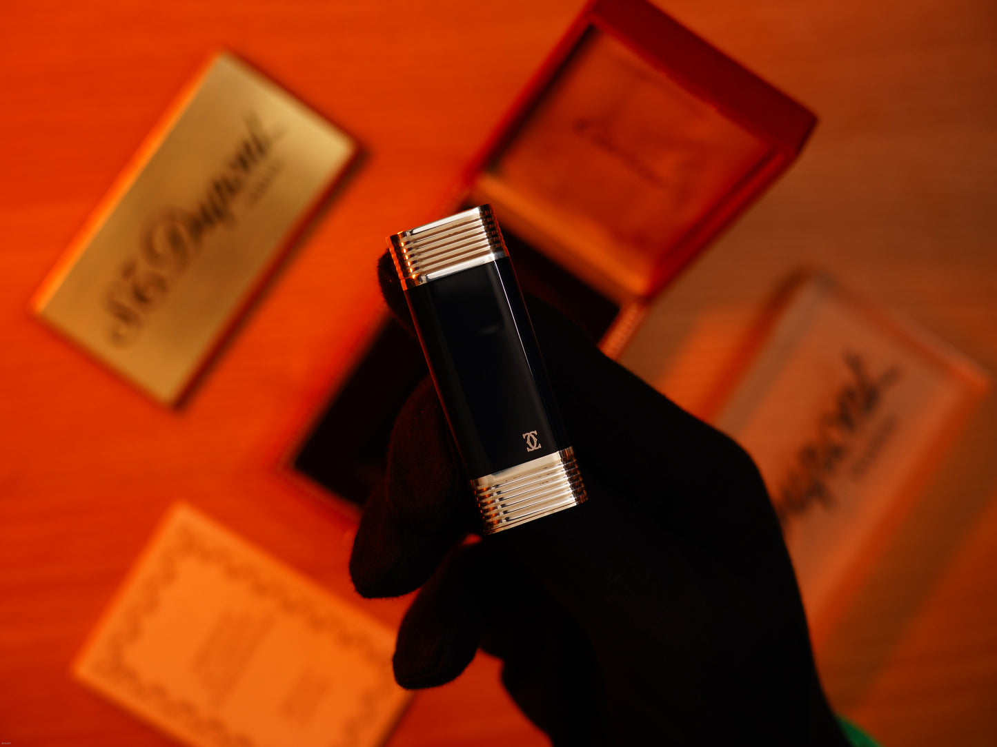 Vintage 1980 Cartier Solid 925 Silver Lighter – Dark Blue Lacquer