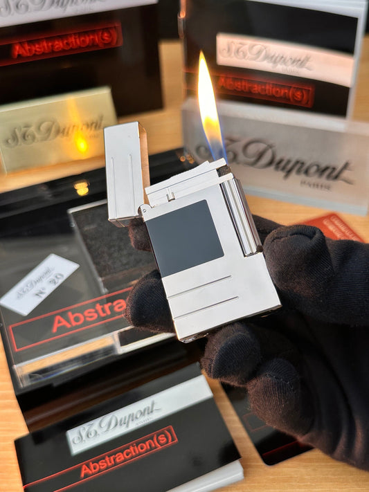 Vintage 1990 Limited St Dupont Abstraction Paladium black lacquer lighter \ new fantastic condition \ working perfect full set all documents