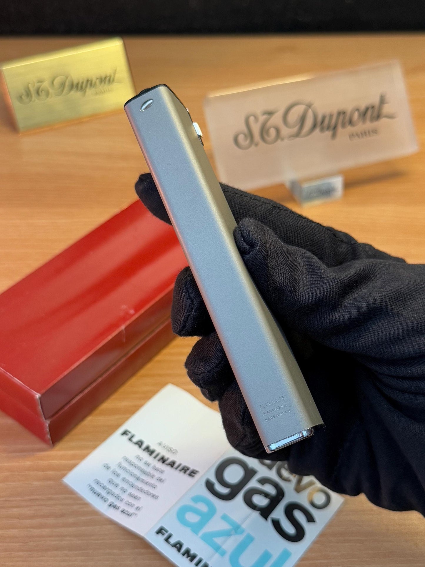 Antique 1957 Flaminaire BULEAU Spain Extremely Rare museum Collector item \ Table lighter box and documents \ working perfect New condition
