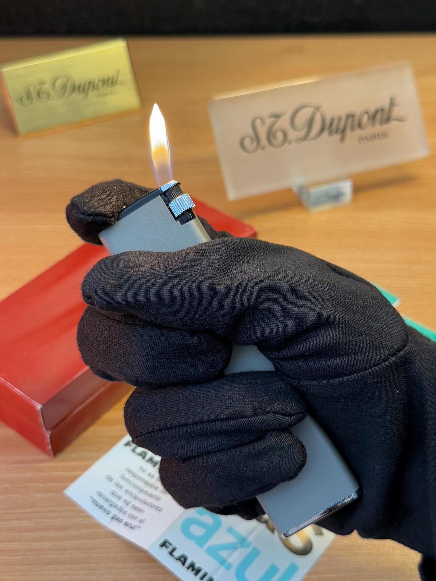 Antique 1957 Flaminaire BULEAU Spain Extremely Rare museum Collector item \ Table lighter box and documents \ working perfect New condition
