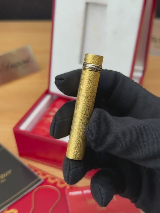 Vintage 1970 Cartier lighter Heavy Gold finish famous Tirinty Ring Pattern / good condition , original box and documents