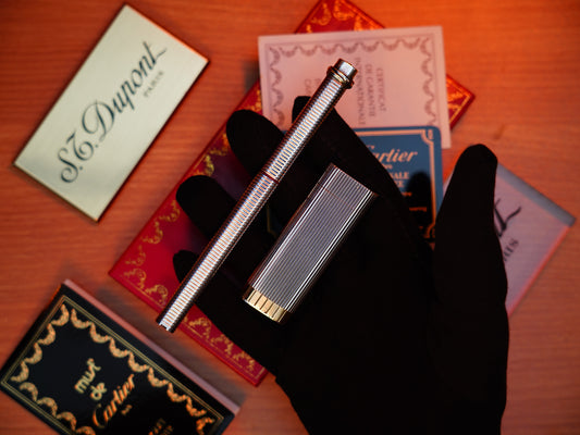 Timeless Charm of the Cartier 1970 Solid 925 Sterling Silver & Gold Lighter and Pen Set