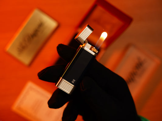 Vintage 1980 Cartier Solid 925 Silver Lighter – Dark Blue Lacquer