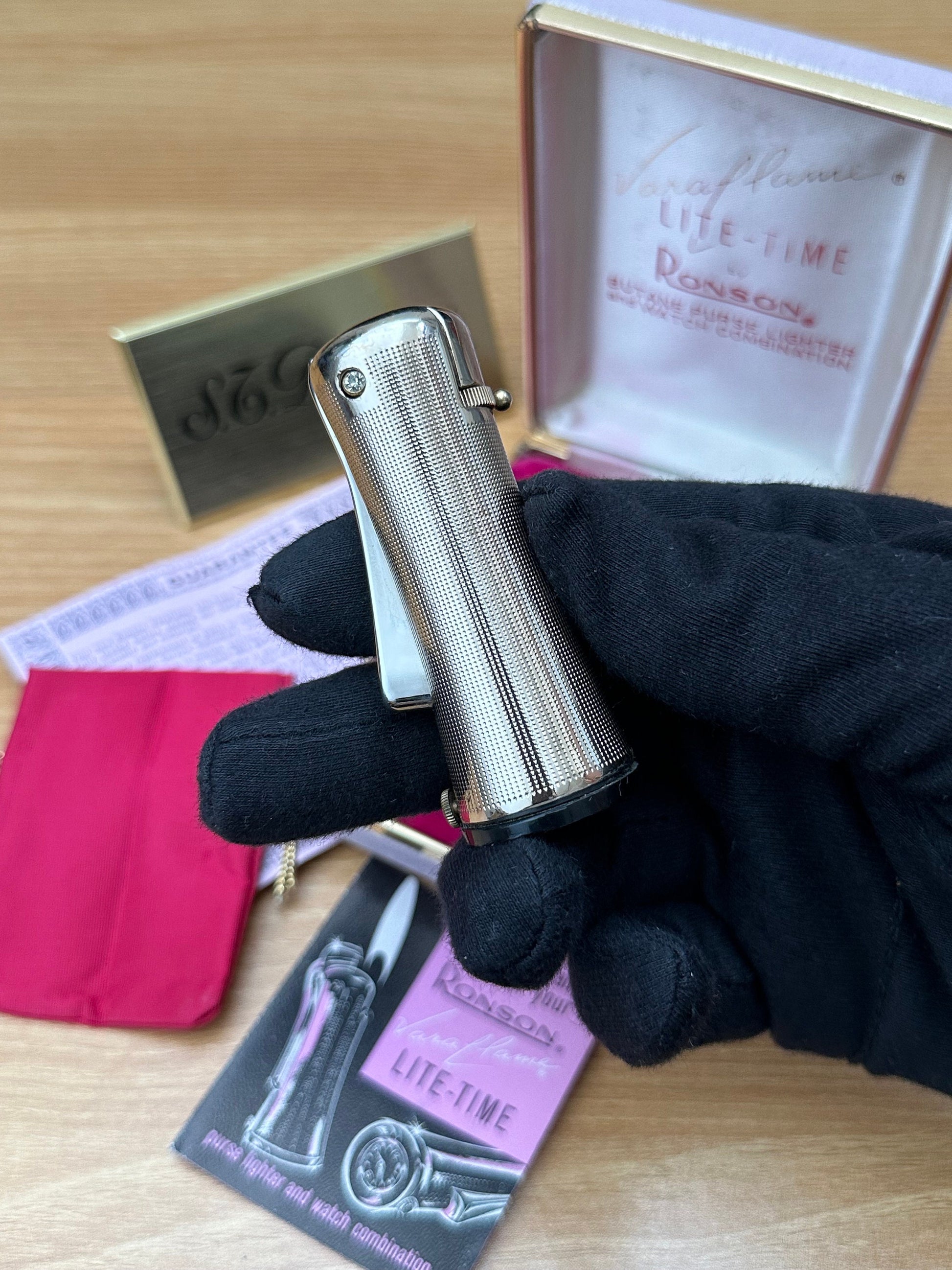 Vintage 1960 Ronson Lite-Time lighter watch / collector item both working perfect \ fair condition collector item