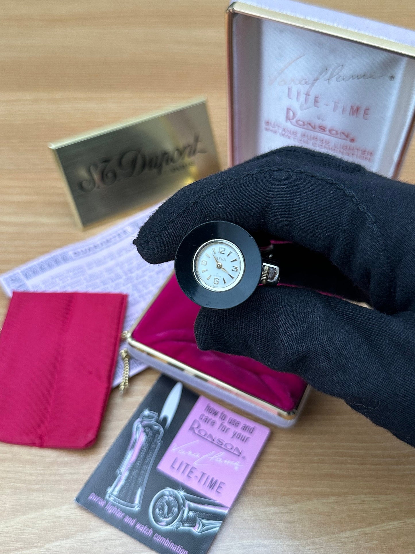 Vintage 1960 Ronson Lite-Time lighter watch / collector item both working perfect \ fair condition collector item