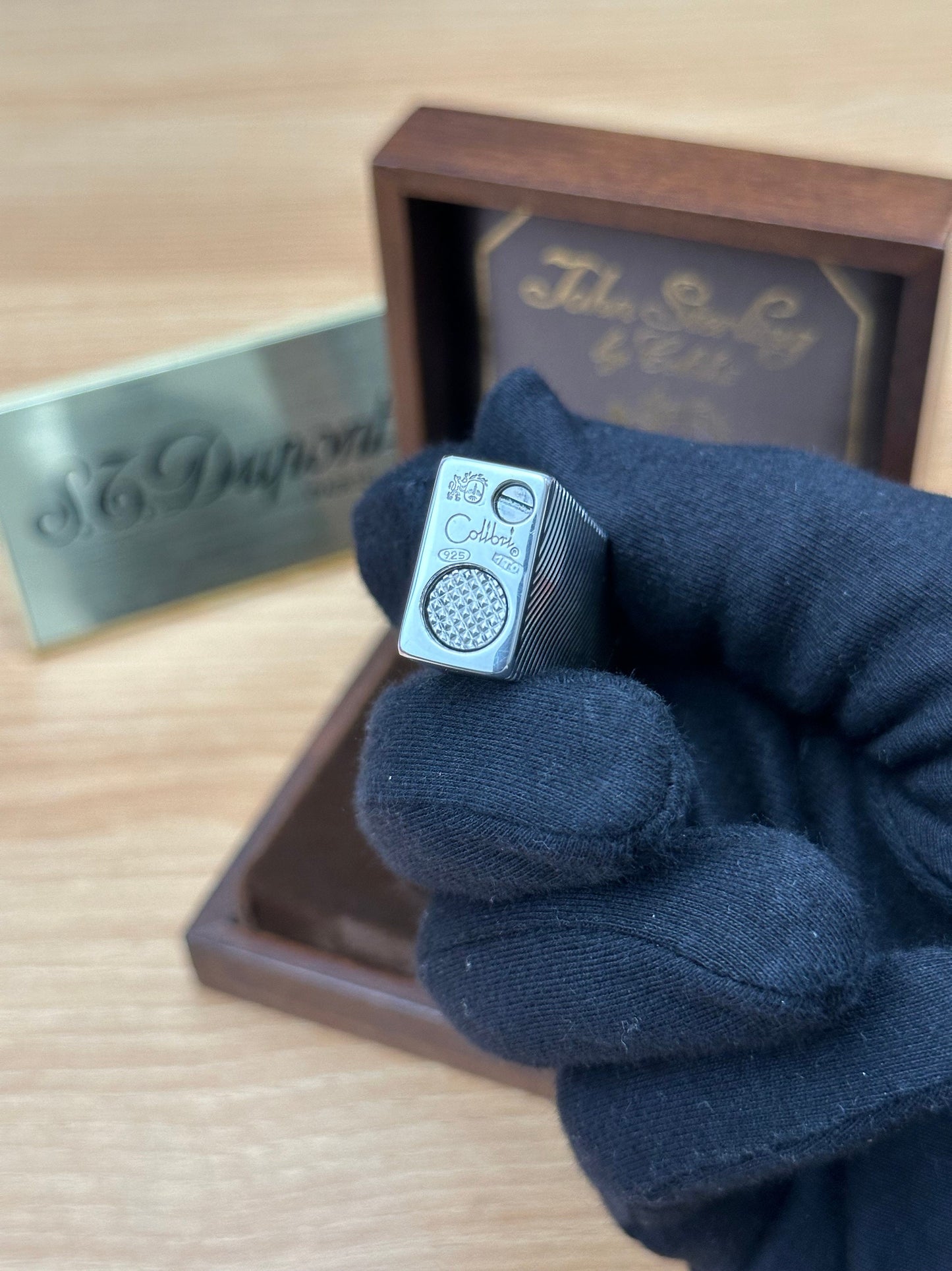 Vintage 1970 masterpiece John Sterling made by Colibri solid 925 sterling silver factory \ NOS never used working perfect box and document