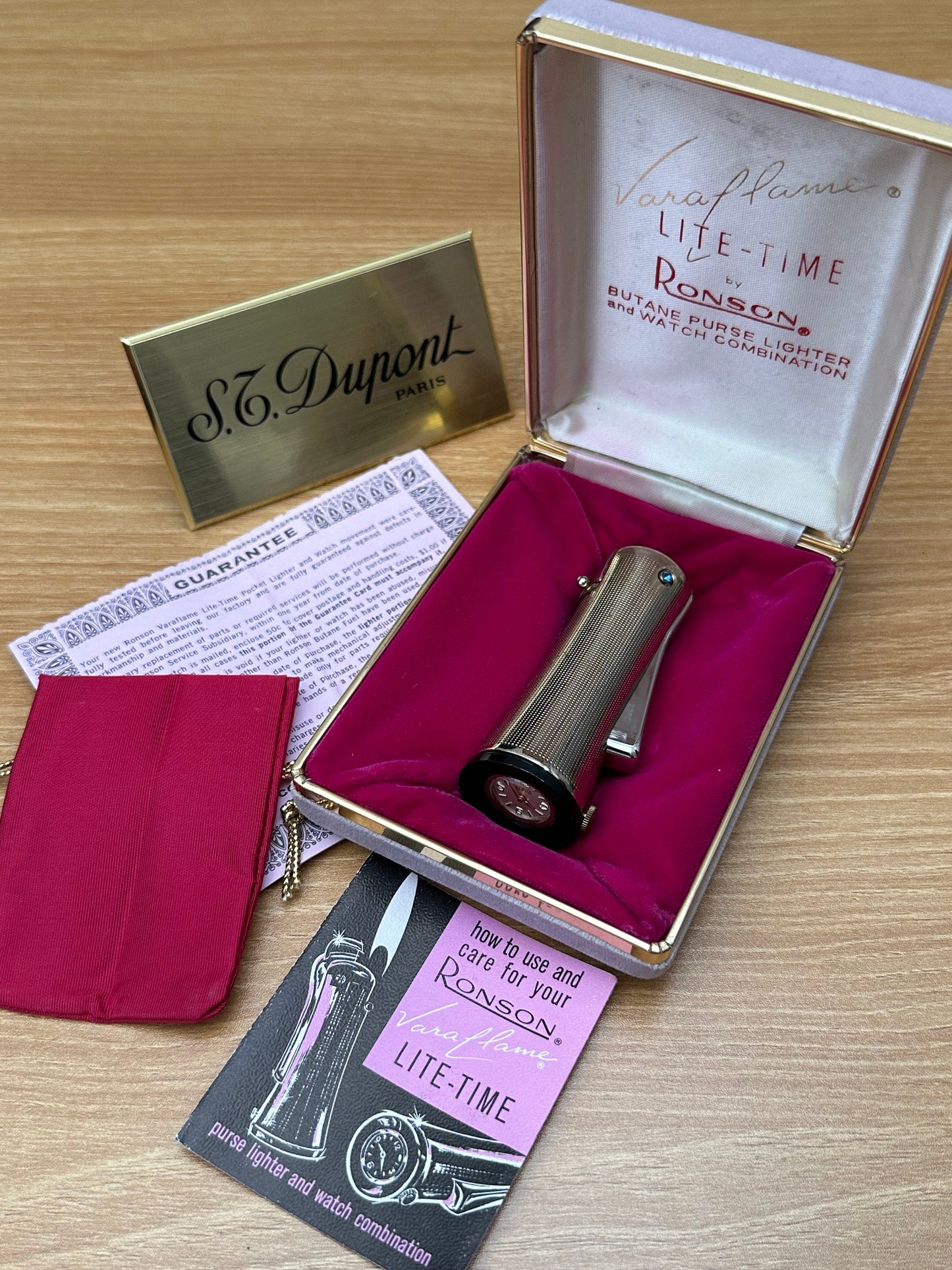 Vintage 1960 Ronson Lite-Time lighter watch / collector item both working perfect \ fair condition collector item