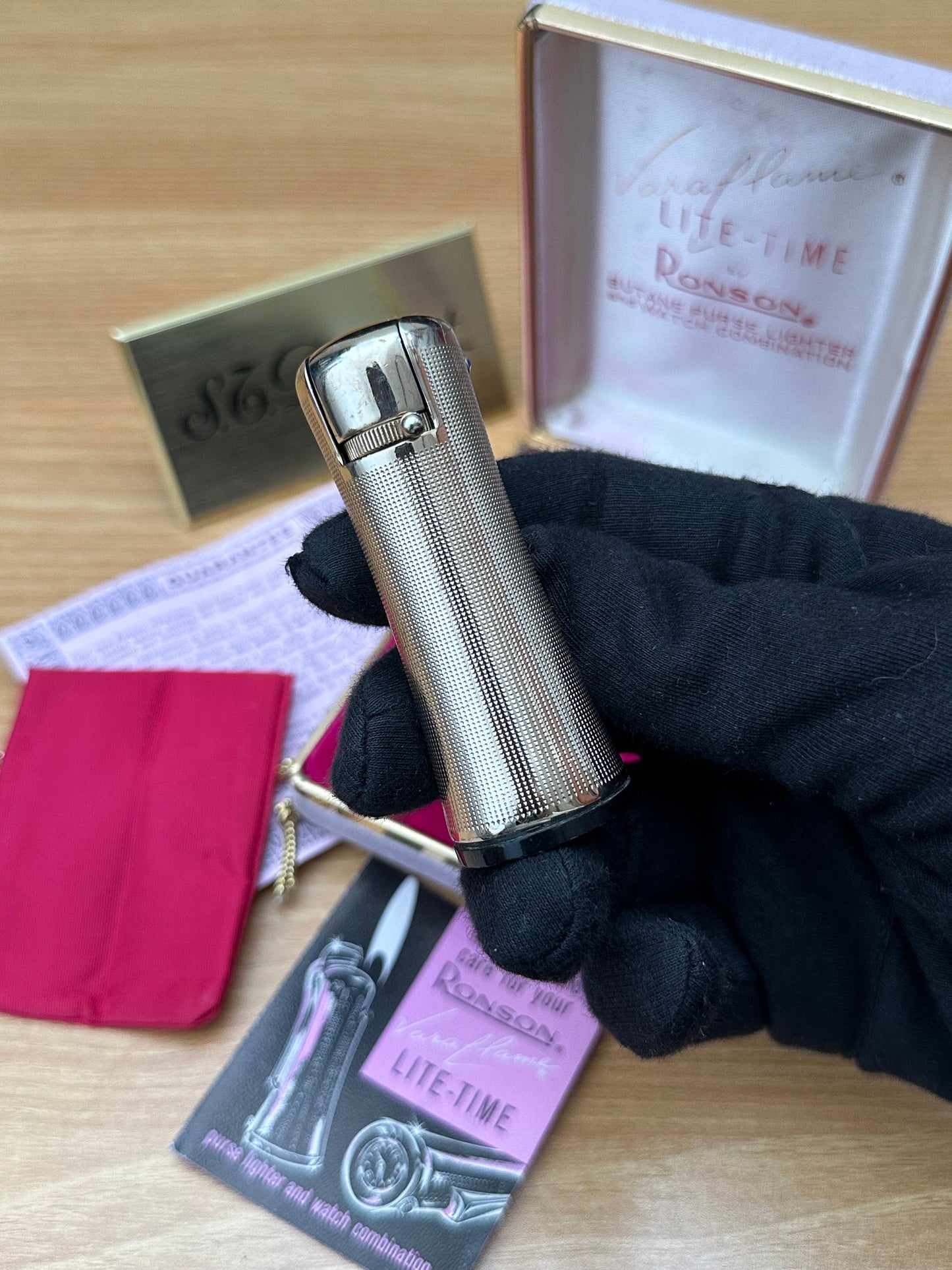 Vintage 1960 Ronson Lite-Time lighter watch / collector item both working perfect \ fair condition collector item