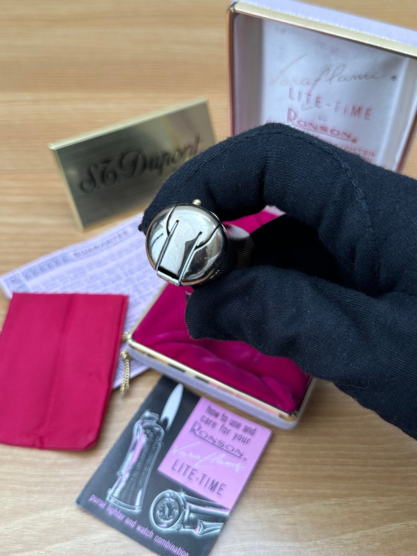 Vintage 1960 Ronson Lite-Time lighter watch / collector item both working perfect \ fair condition collector item