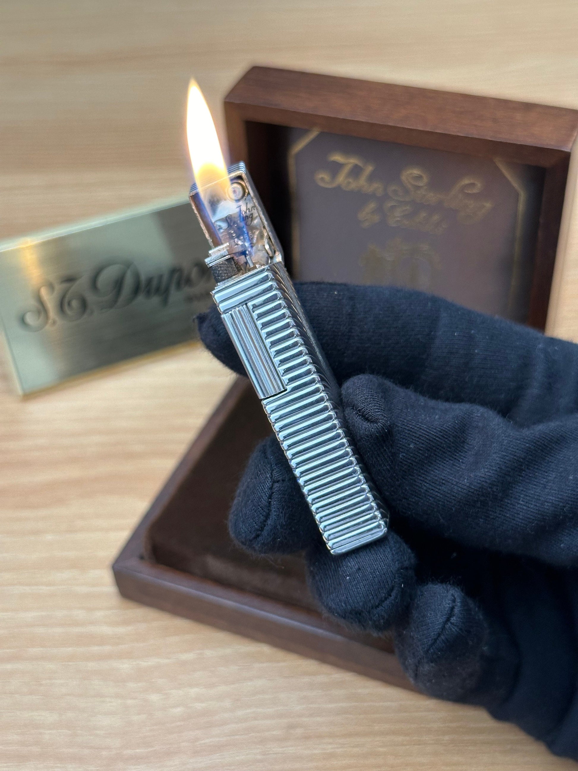 Vintage 1970 masterpiece John Sterling made by Colibri solid 925 sterling silver factory \ NOS never used working perfect box and document