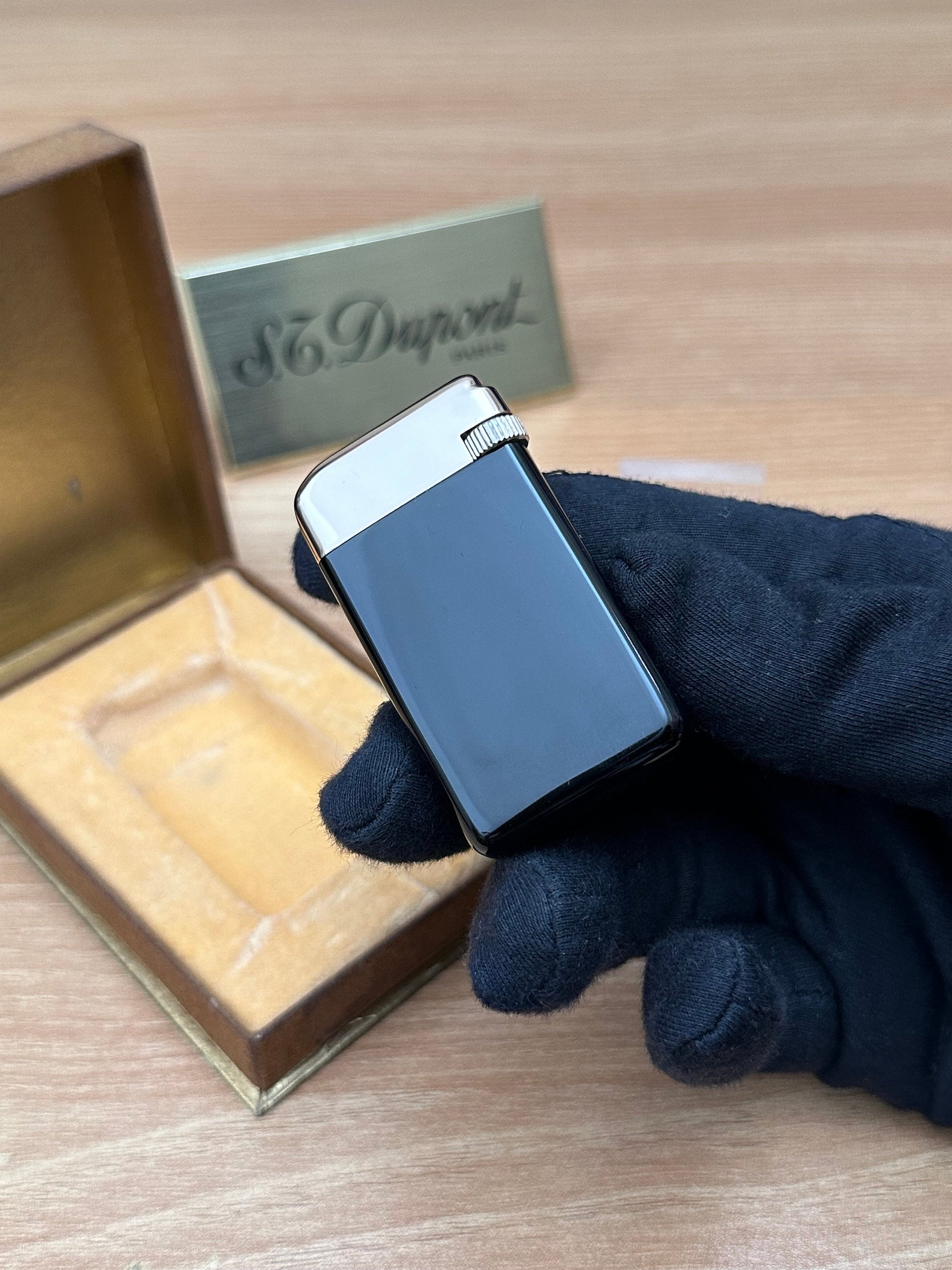 Vintage 1950 Myon rose gold plated with Black lacquer never use / extremely rare with box / working perfect