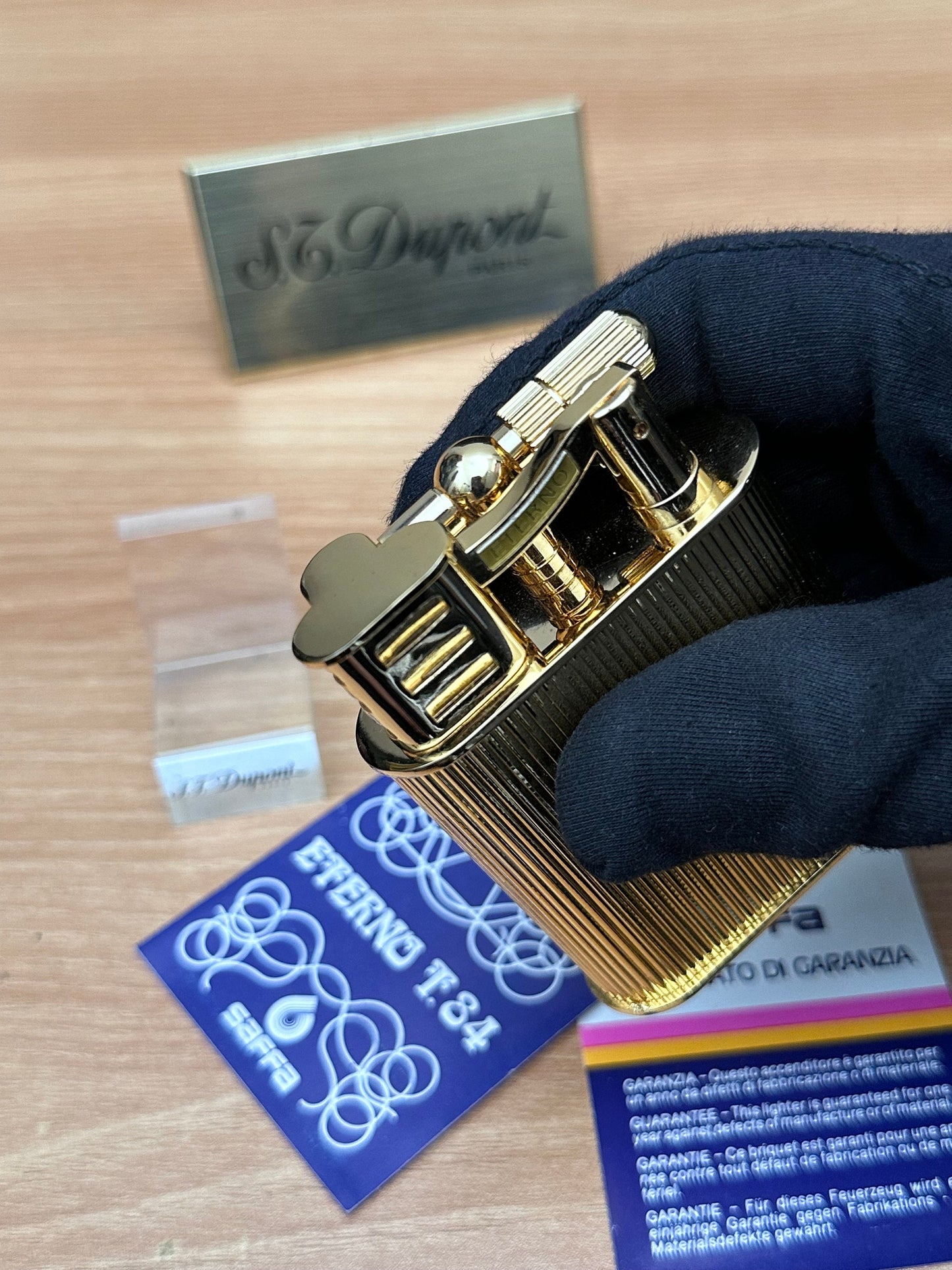 Vintage 1980 Saffa heavy 24k Gold Plated \ never used with box and documents \ working perfect- best cigar accessories gift