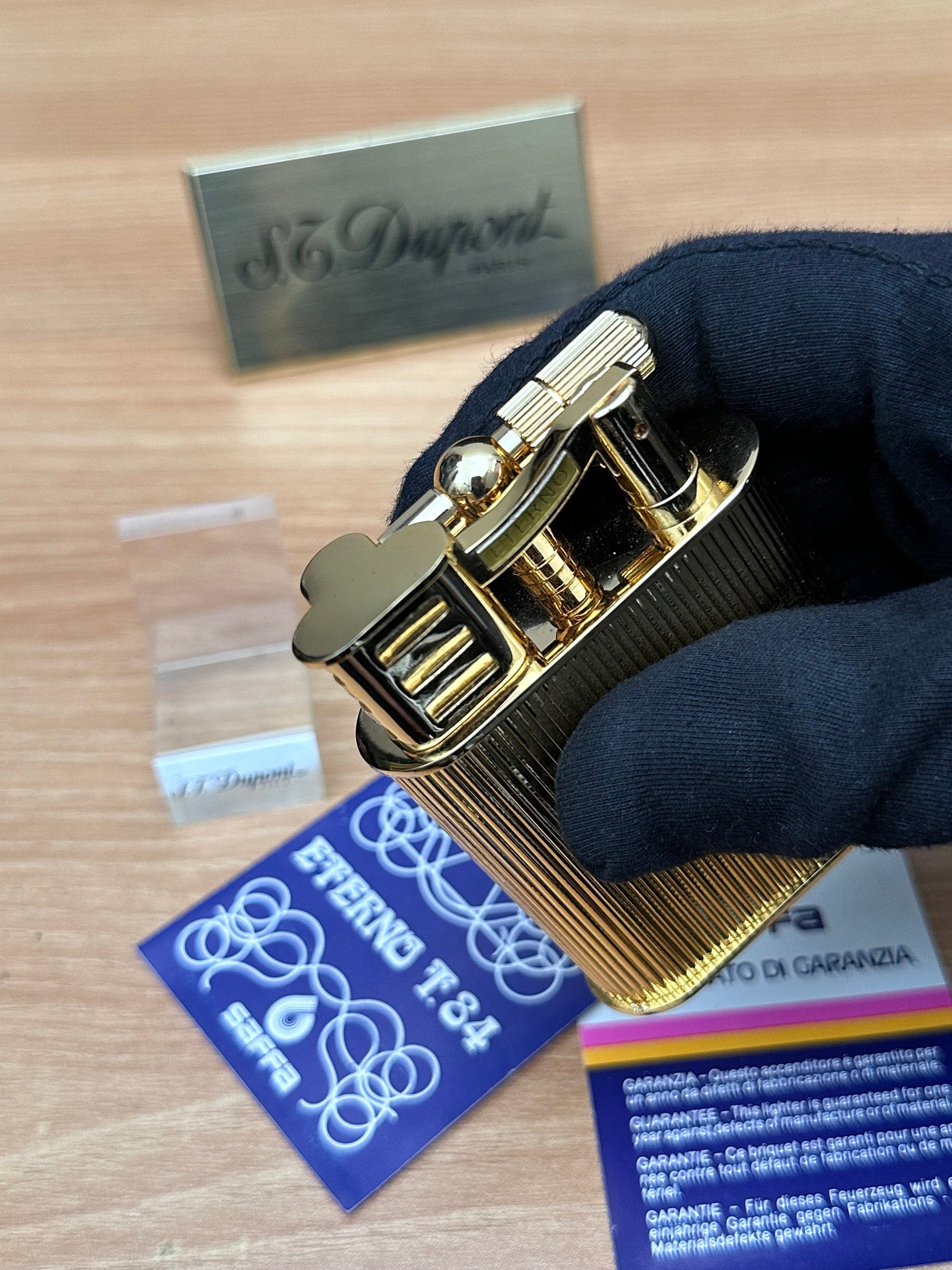 Vintage 1980 Saffa heavy 24k Gold Plated \ never used with box and documents \ working perfect- best cigar accessories gift