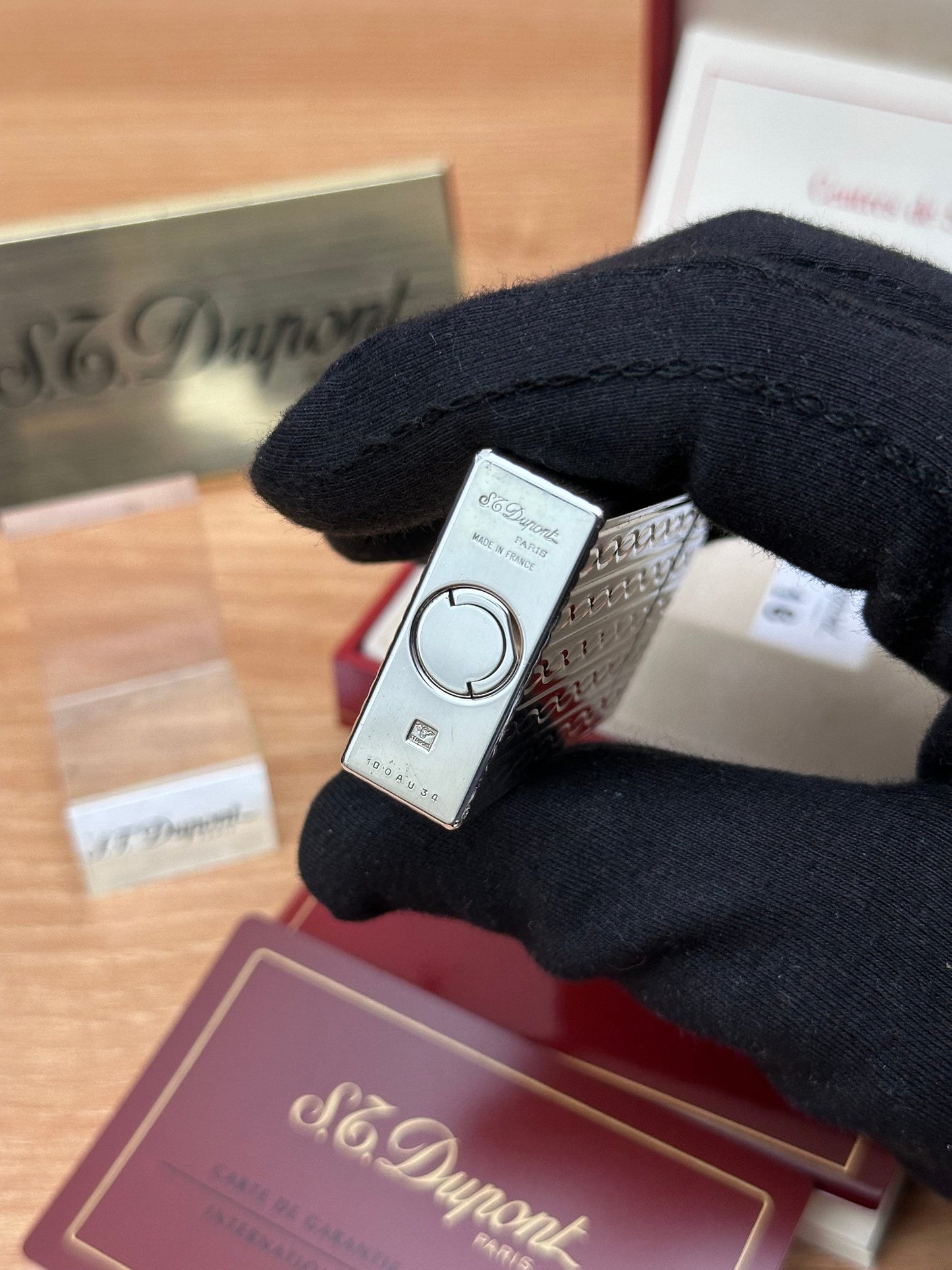 Authentic 1980 St dupont ligne 1 rare Heavy Silver & Gold Plated working amazing / full set with box and documents / initial
