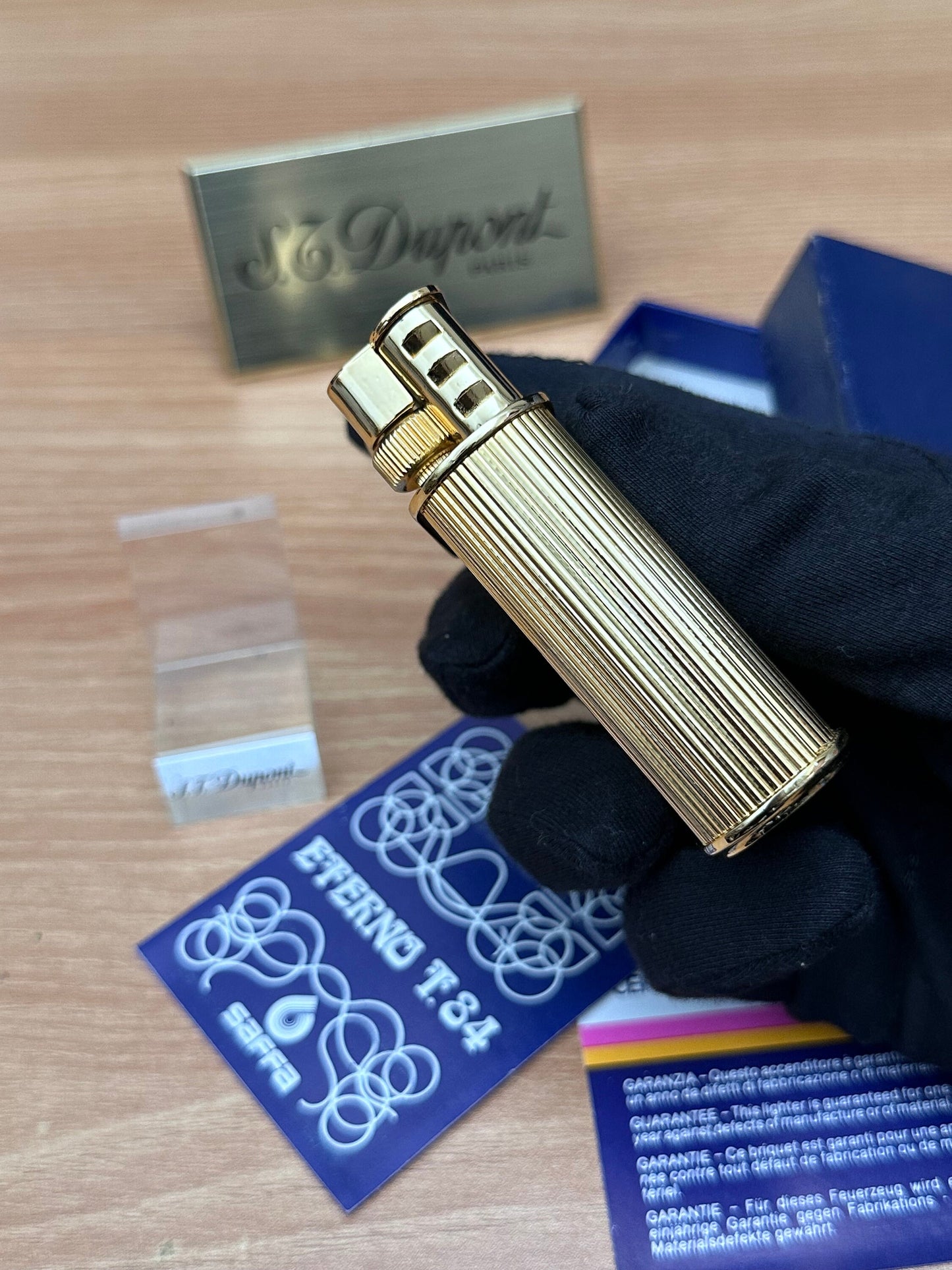 Vintage 1980 Saffa heavy 24k Gold Plated \ never used with box and documents \ working perfect- best cigar accessories gift