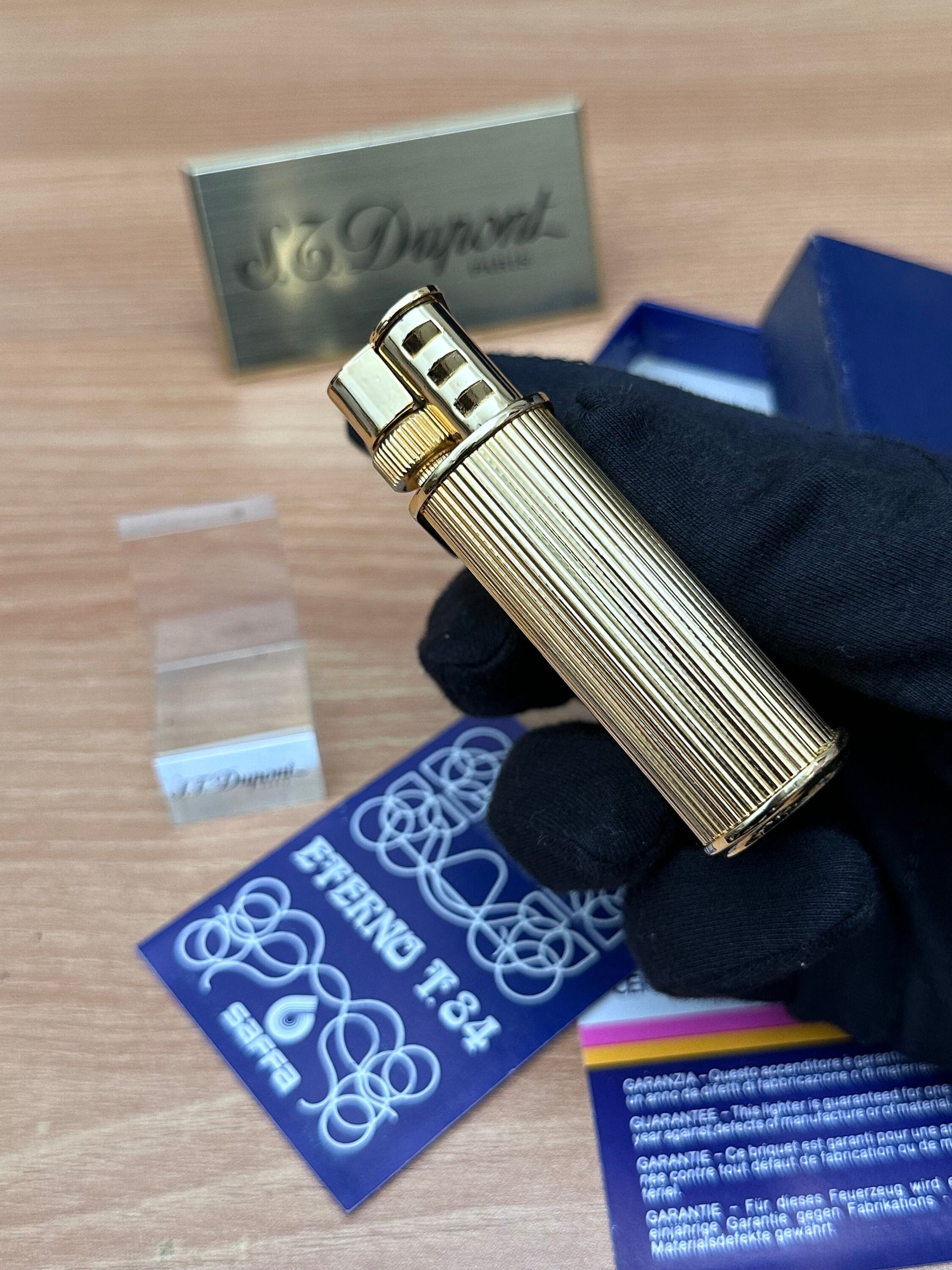 Vintage 1980 Saffa heavy 24k Gold Plated \ never used with box and documents \ working perfect- best cigar accessories gift