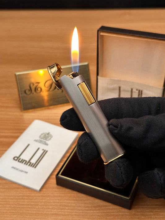 Vintage 1970 Dunhill Dress palladium and Gold finish \ with box and document \ amazing condition \ working perfect